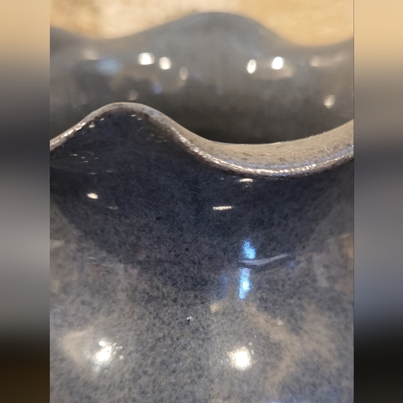 Nell Cole Graves Signed Blue Pansy Bowl 1992 Seagrive, North Carolina Pottery - Picture 6 of 12